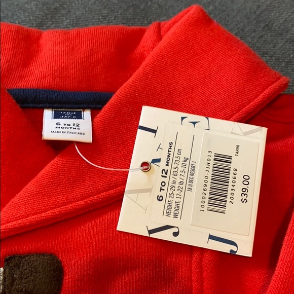 NWT Janie And Jack Shawl Collar Cotton Sweatshirt - Picture 3 of 7